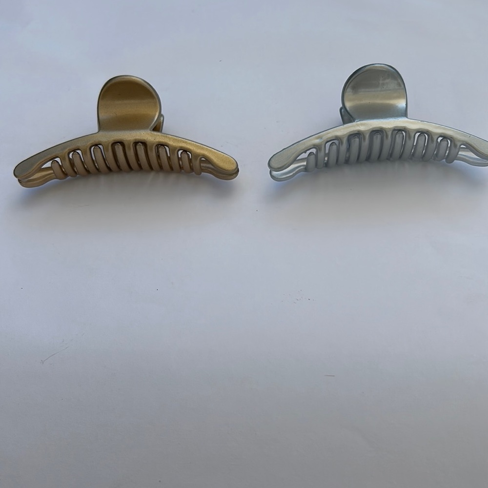 Hair Claw Clips gold and silver set of 2 medium size